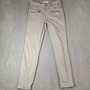 Paige Indio Zip Pants Women's 28 Zippered Front Pockets Tapered Ankle Hem